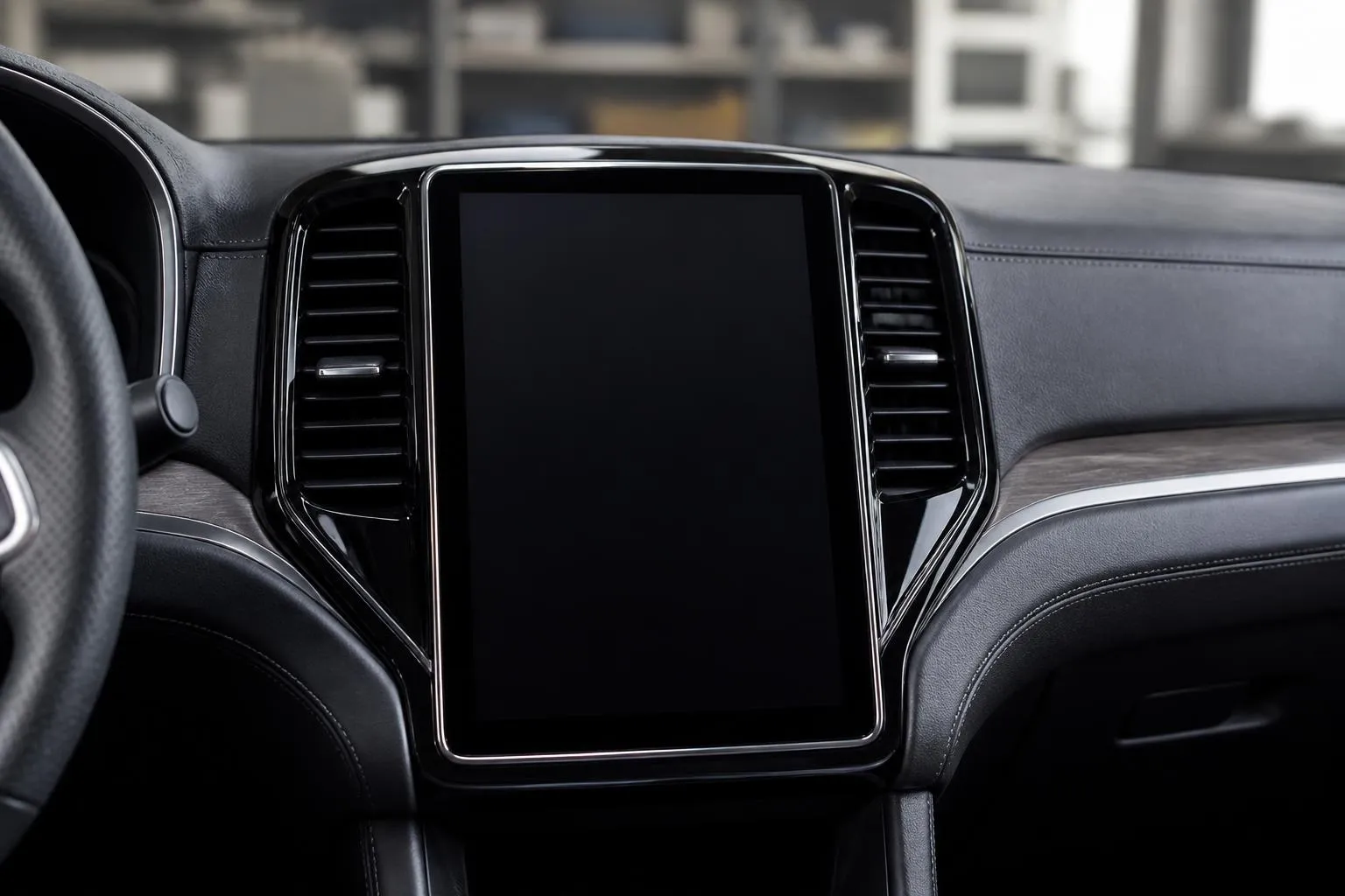 Ecran central et planche de bord d un SUV familial